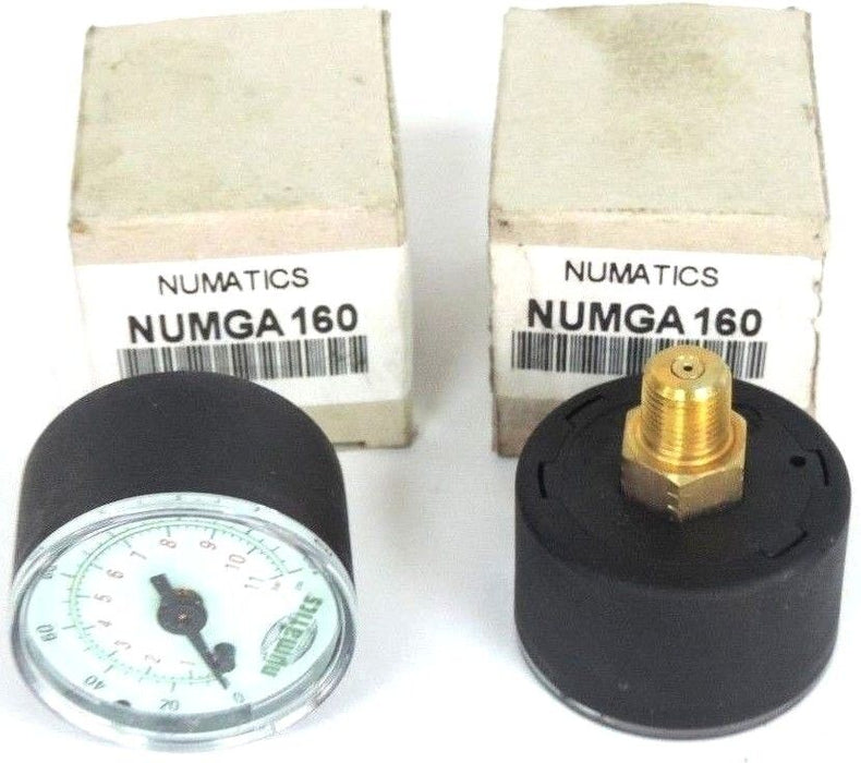 LOT OF 2 NIB NUMATICS NUMGA 160 GAUGES NUMGA160, 0-160 PSI, 0-11 BAR