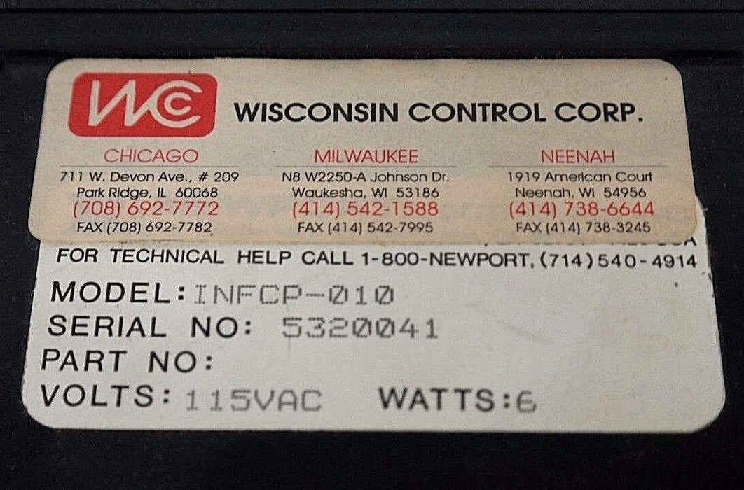 NIB NEWPORT INFCP-010 DIFFERENTIAL PRESSURE METER 115VAC, 6WATTS, INFCP010