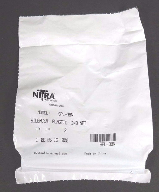 BOX OF 8 NEW NITRA SPL-38N PLASTIC SILENCERS 3/8" NPT SPL38N