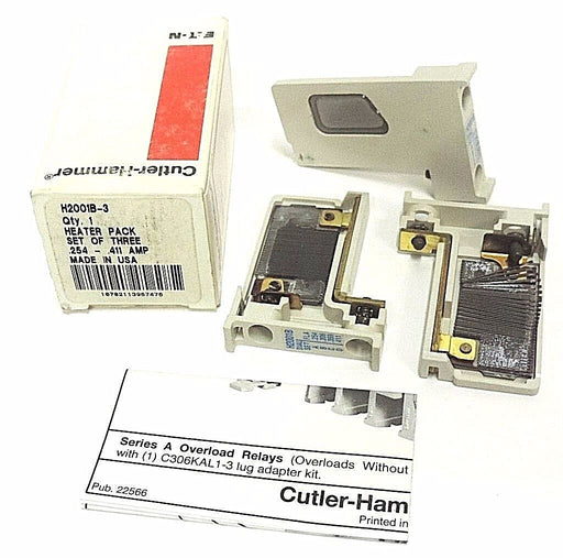 NIB EATON CUTLER-HAMMER H2001B-3 HEATER PACK (SET OF 3) H2001B3 .254 - .411 AMP