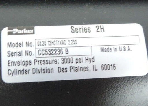NEW PARKER 2 STAGE HYDRAULIC CYLINDER SER. 2H, BORE: 03.25 STROKE: 5.375, 2.250