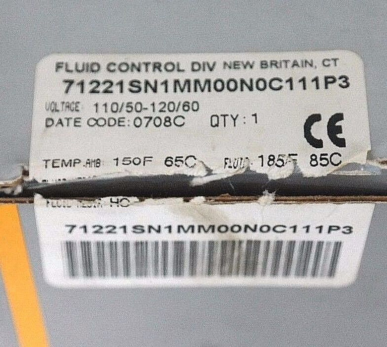 NEW PARKER 71221SN1MM00N0C111P3 VALVE 110/120V, 50/60HZ, 10WATTS