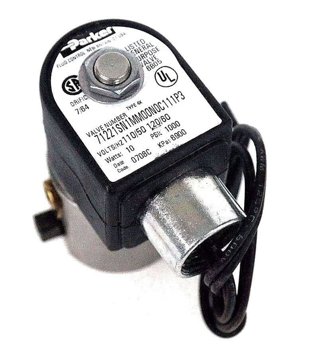 NEW PARKER 71221SN1MM00N0C111P3 VALVE 110/120V, 50/60HZ, 10WATTS