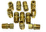 LOT OF 12 NEW 1/2'' X 3/8'' BRASS CONNECTORS
