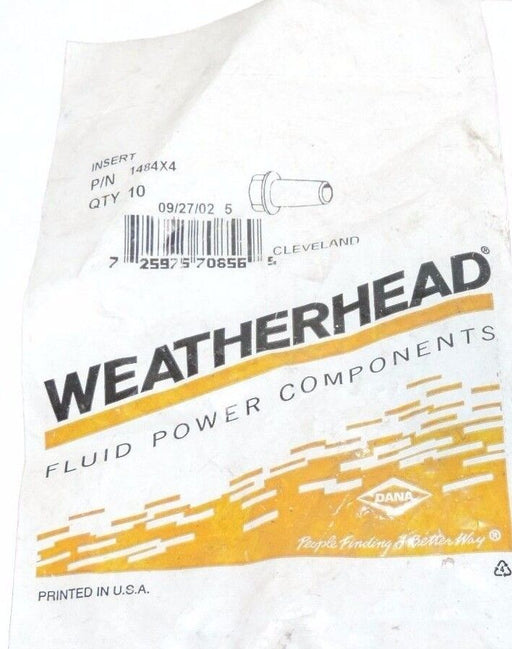 BAG OF 10 NEW WEATHERHEAD 1484X4 INSERTS TUBE SIZE 1/4'', PRESSURE 150 PSI