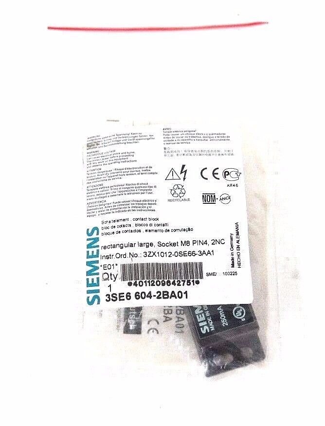 NIB SIEMENS 3SE6 604-2BA01 LARGE SOCKET 3SE66042BA01, 3ZX1012-0SE66-3AA1