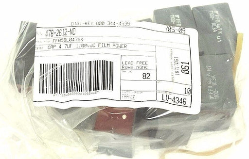 LOT OF 8 NEW DIGI-KEY 478-2612-ND CAPACITORS MFG P/N: FFB56L0475K, 4.7UF 1100VDC