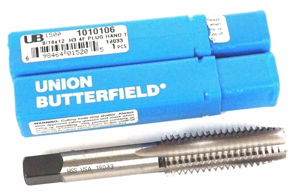 LOT OF 2 NEW UNION BUTTERFIELD 1010106 PLUG HAND TAPS 9/16X12 H3 4F