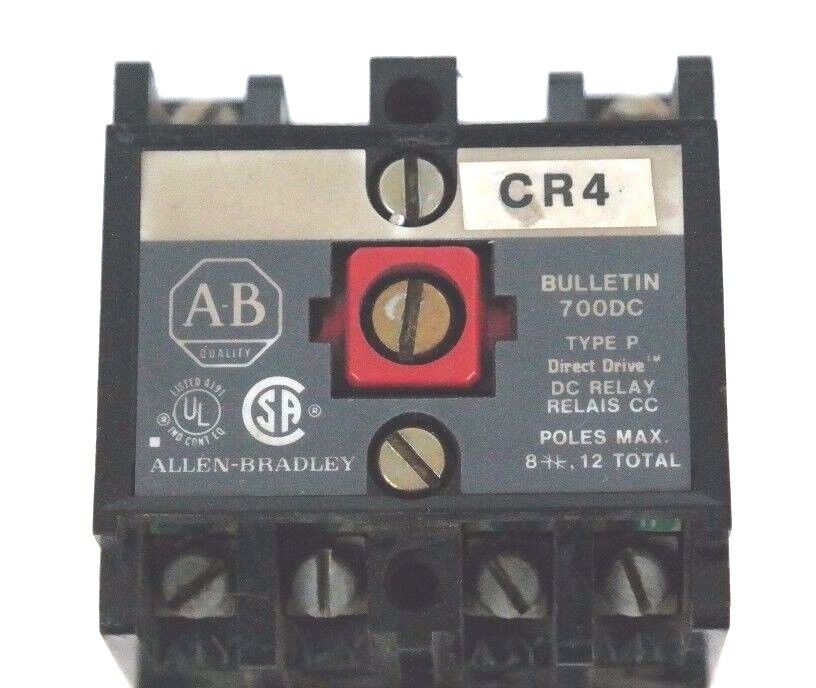 ALLEN BRADLEY 700DC-P400Z24 DC RELAY SER. A, TYPE P, 24VDC, PD714 COIL