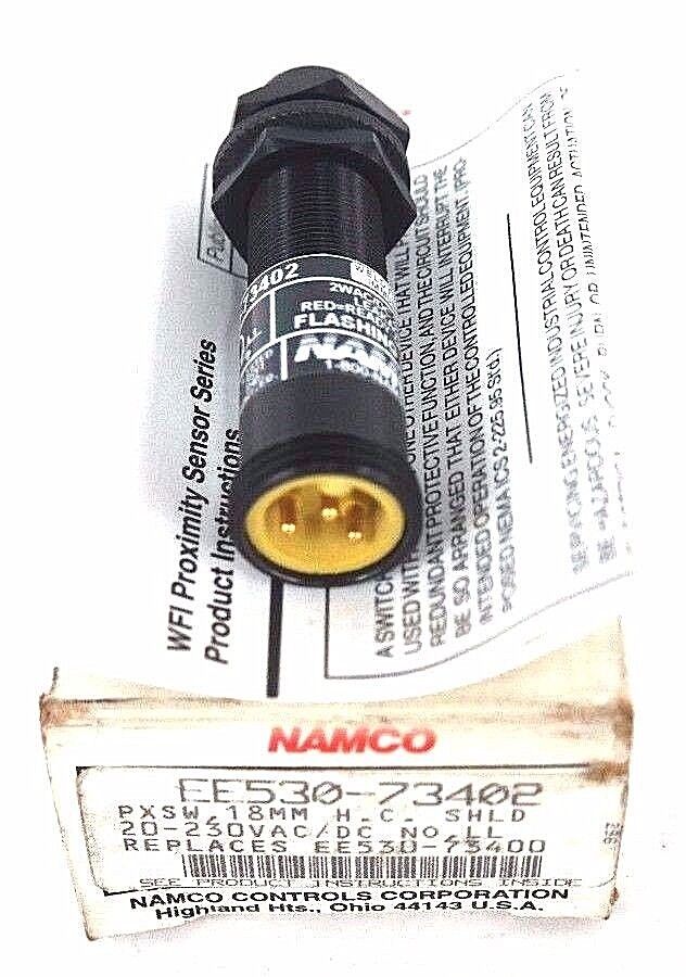 NIB NAMCO EE530-73402 PXSW SENSOR, 18MM REPLACES EE530-73400, 20-230VAC/DC