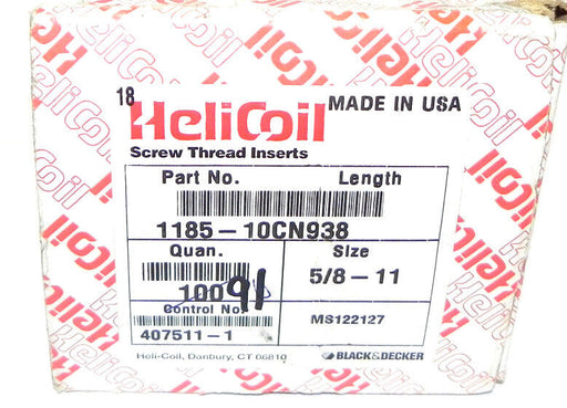 HELICOIL THREAD REPAIR LOT, INCLUDES 5/8-11 INSERTS, 5/8-11 TAP,5/8-11 MANDREL