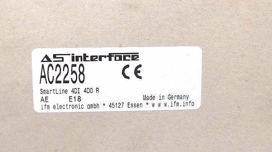 NIB IFM EFECTOR AC2258 MODULE AS-I SMARTLINE 4DI 4DO R, 31.6VDC, 250mA