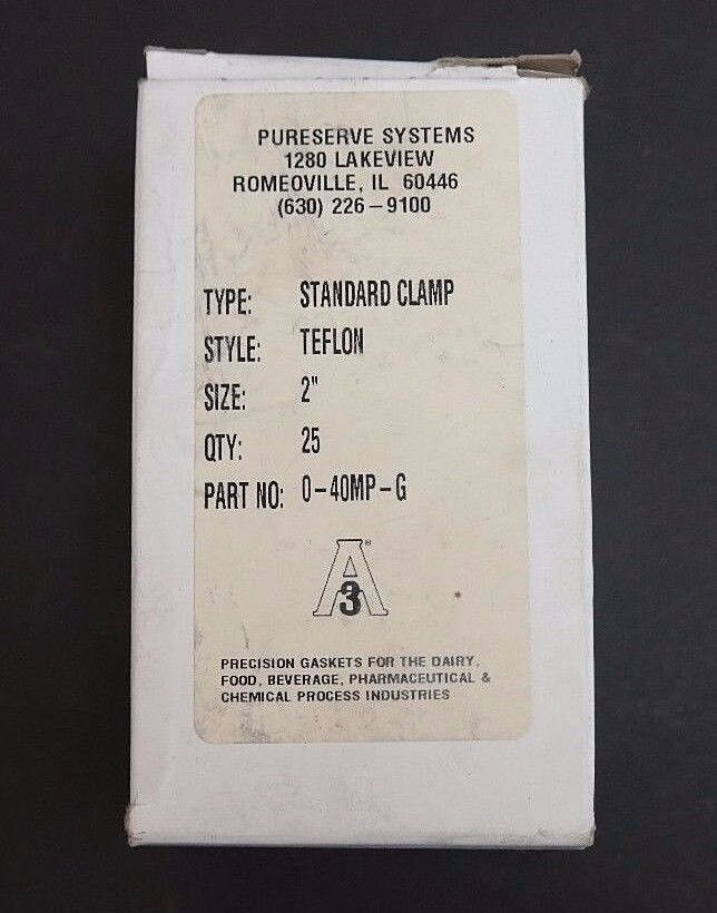 NIB PURESERVE SYSTEMS 0-40MP-G TEFLON GASKET 040MPG 2" (QTY. 25)