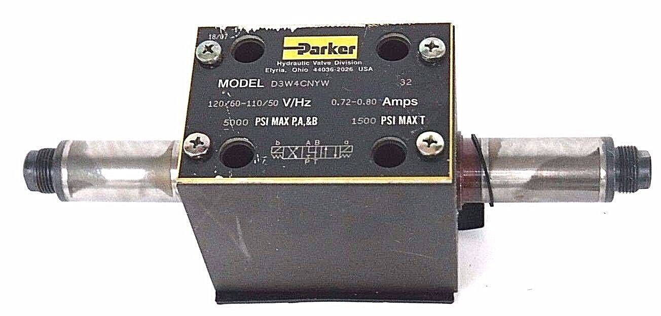 PARKER D3W4CNYW DIR. CNTRL. SOLENOID VALVE 120/60-110/50 V/HZ 0.72-0.80 AMPS