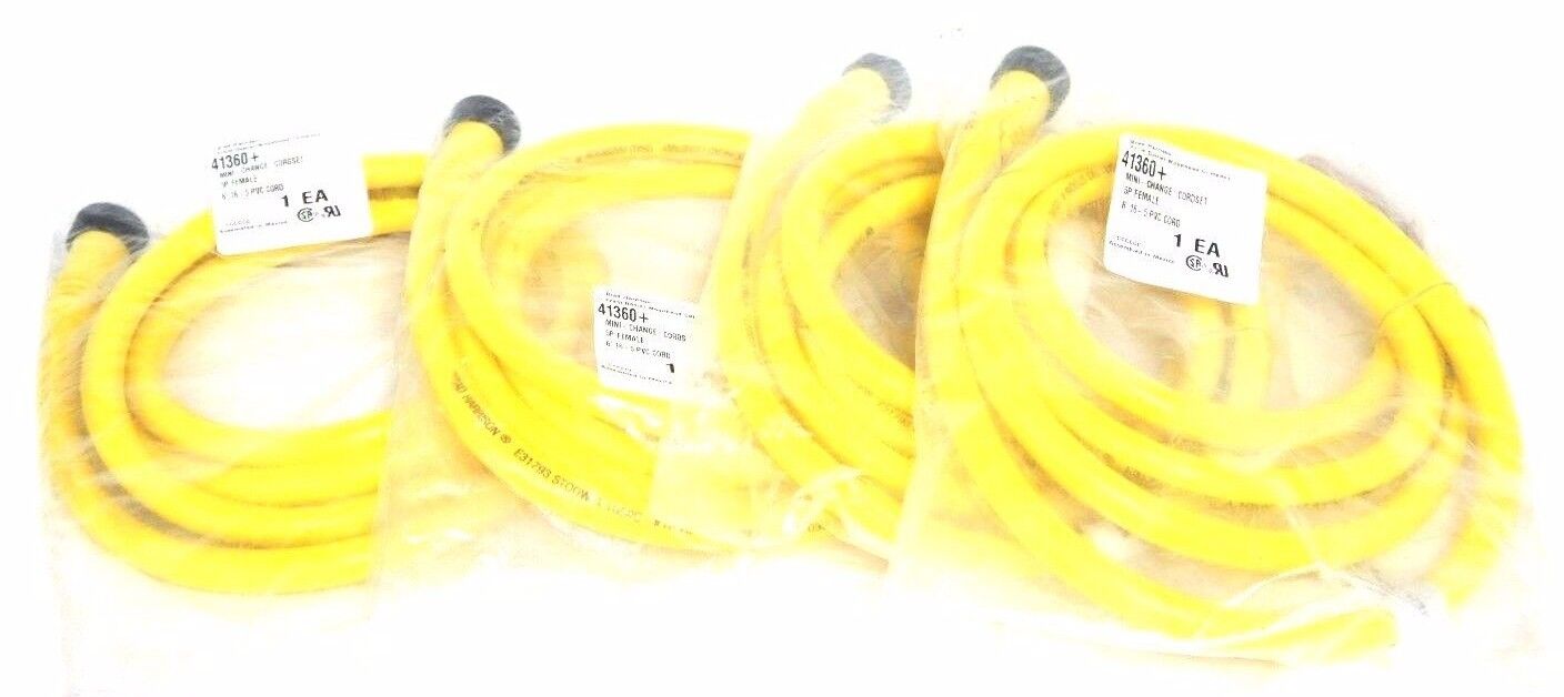 NIB BRAD HARRISON 41360 MINI-CHANGE CORDSET 5P FEMALE 6' 16-5 PVC - LOT OF 4