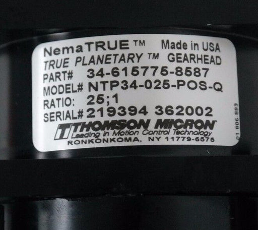 NEW THOMSON MICRON 34-615775-8587 TRUE PLANETARY GEARHEAD NTP34-025-POS-Q