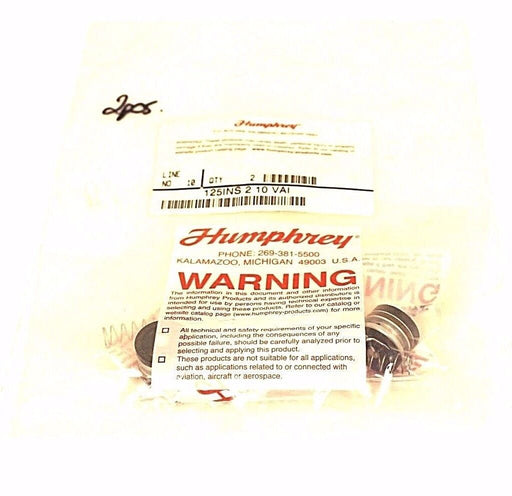 LOT OF 2 NEW HUMPHREY 125INS 2 10 VAI CARTRIDGE INSERT VALVE 1/8" 125INS210VAI