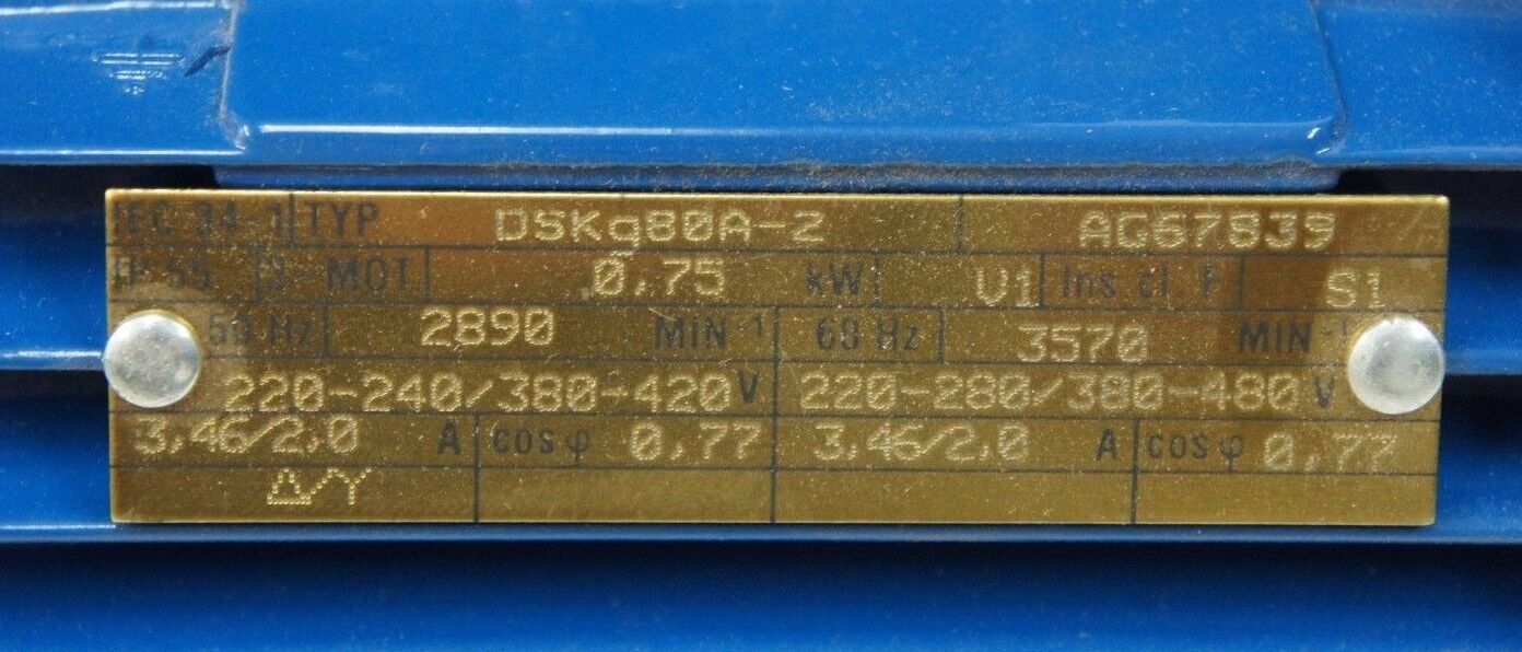 NIB SPECK PUMPEN IN-V 2-40 MULTISTAGE CENTRIFUGAL PUMP DSKG80A-2 AG67839 MOTOR