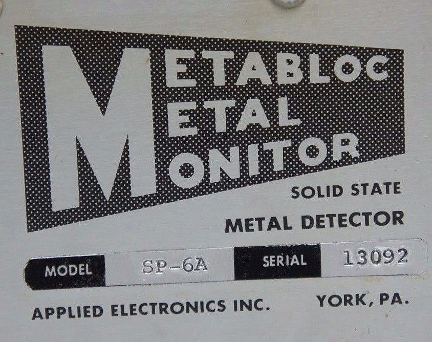 METABLOC METAL MONITOR SP-6A SOLID STATE METAL DETECTOR SP6A