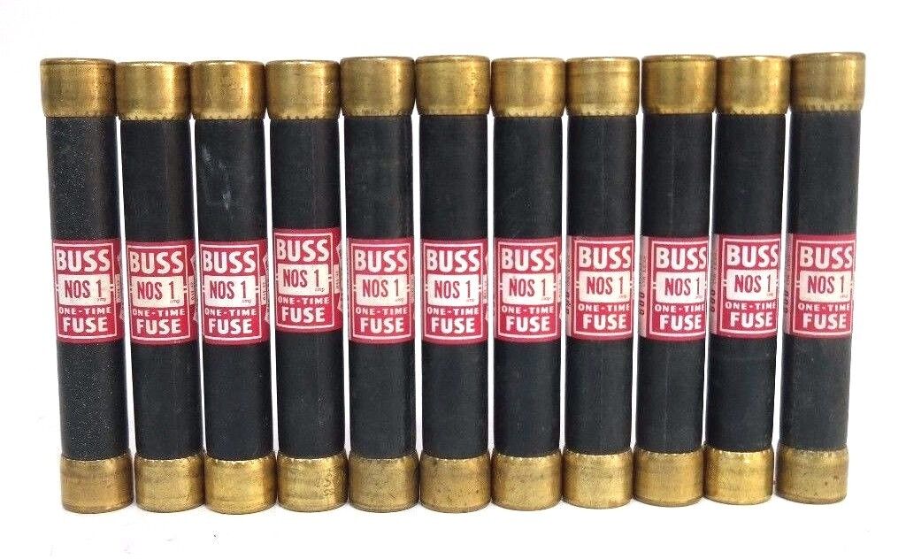 NEW BUSSMANN BUSS NOS1 ONE TIME FUSE 600VOLTS NOS-1 - LOT OF 11