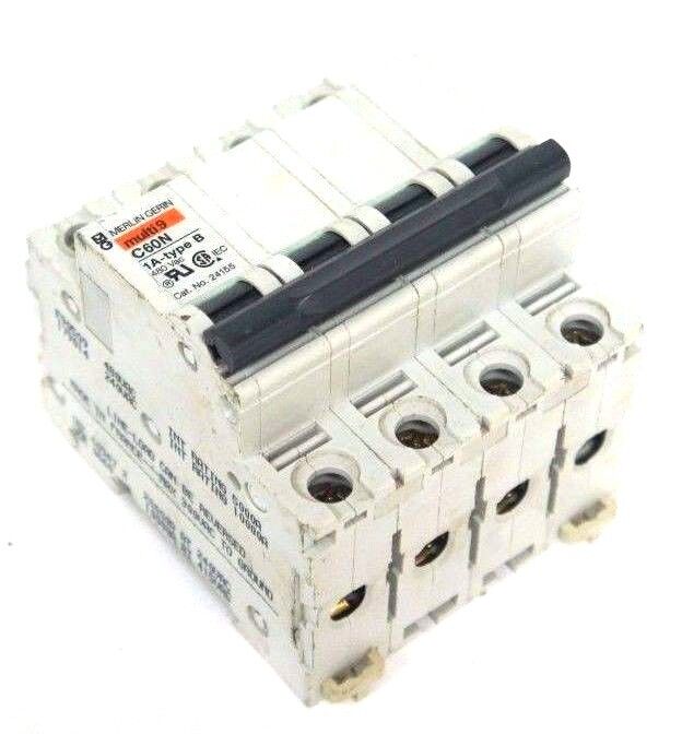 MERLIN GERIN MULTI 9 C60N CIRCUIT BREAKER CAT NO 24155, 1A-TYPE B, MG24155