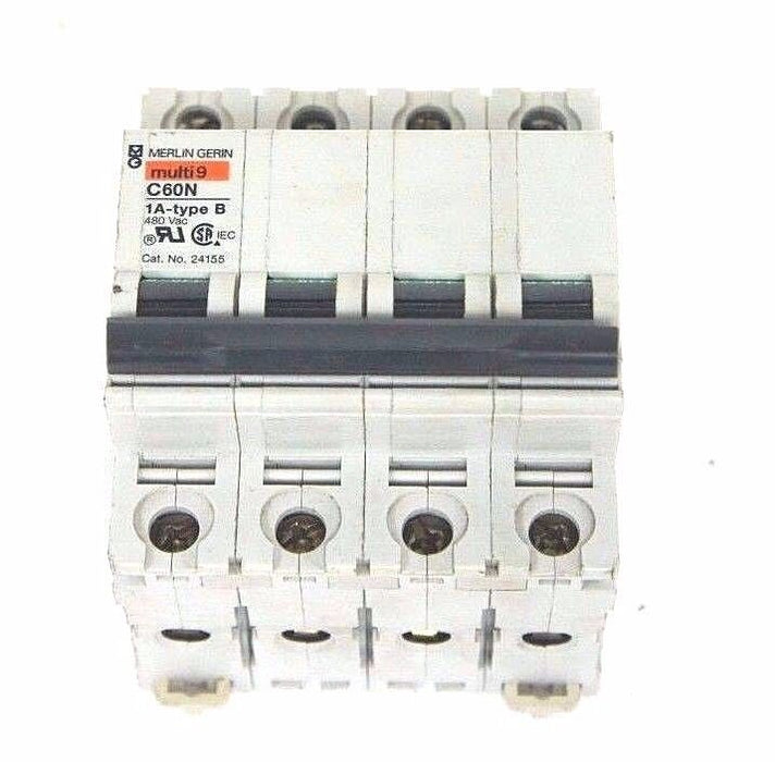 MERLIN GERIN MULTI 9 C60N CIRCUIT BREAKER CAT NO 24155, 1A-TYPE B, MG24155