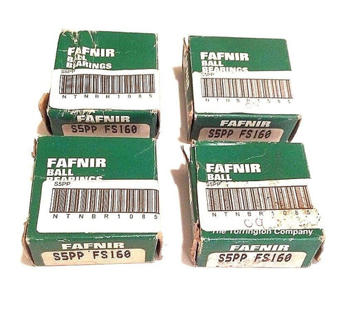 LOT OF 4 NIB FAFNIR S5PP FS160 BALL BEARINGS 1/2'' BORE, 1-1/8'' OD, S5PPFS160