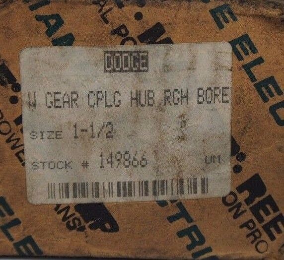 NEW DODGE 149866 GEAR COUPLING ROUGH BORE SIZE 1-1/2"