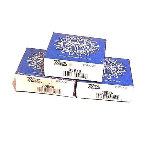 LOT OF 3 NIB MARTIN 35B16 ROLLER CHAIN SPROCKETS #35, 16 TEETH, 1/2" BORE