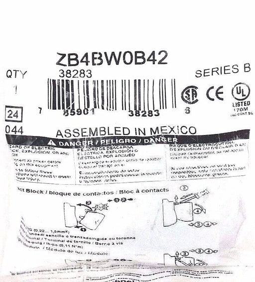 NEW TELEMECANIQUE ZB4BW0B42 PROTECTED LED SERIES B