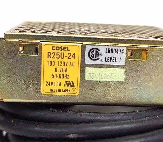 COSEL R25U-24 POWER SUPPLY 100-120VAC, 0.70AMP, 50/60HZ, R25U24