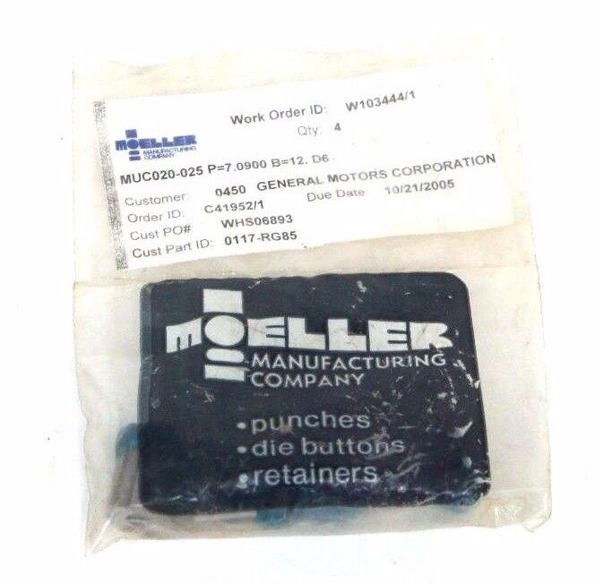BAG OF 4 NEW MOELLER 0117-RG85 PUNCHES MUC020-025 P=7.0900 B=12.D6