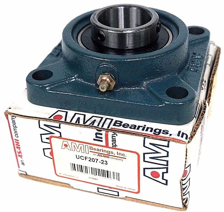 NIB AMI BEARING ASAHI UCF207-23 BEARING FLANGED 4-BOLT UCF20723