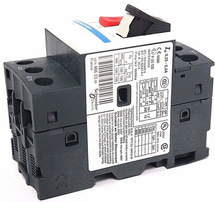NIB TELEMECANIQUE GV2ME03 MOTOR CIRUIT BREAKER TESYS-034299 0,25-0/40A, GV2-ME03