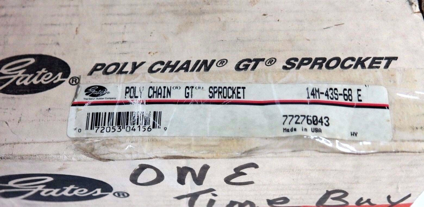 NIB GATES 14M-43S-68 E POLY CHAIN GT SPROCKET 14M43S68E 77276043
