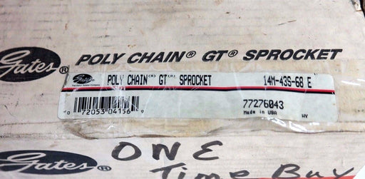 NIB GATES 14M-43S-68 E POLY CHAIN GT SPROCKET 14M43S68E 77276043
