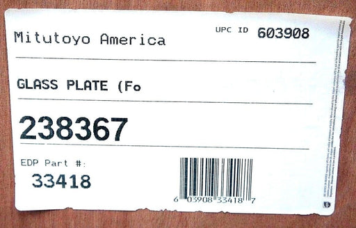 NEW MITUTOYO 238367 GLASS PLATE 33418