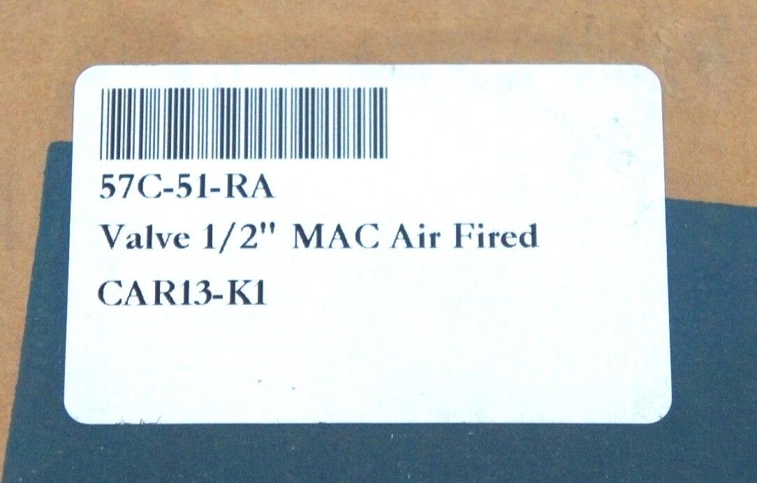 NIB MAC 57C-51-RA REMOTE AIR VALVE 1/2" NPT 57C51RA