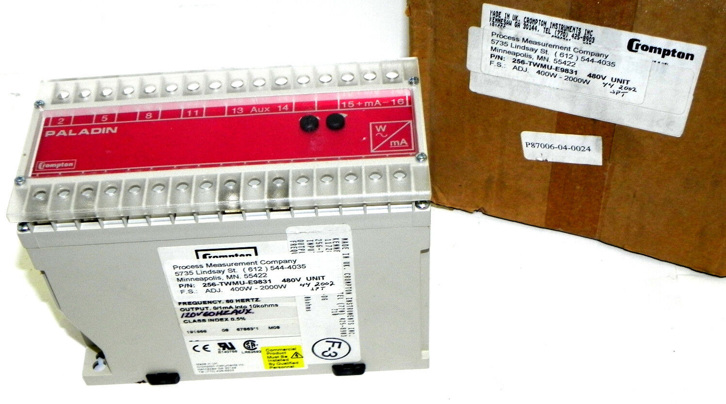 NIB PALADIN CROMPTON 256-TWMU-E9831 TRANSDUCER 480V UNIT  F.S. ADJ. 400W-2000W