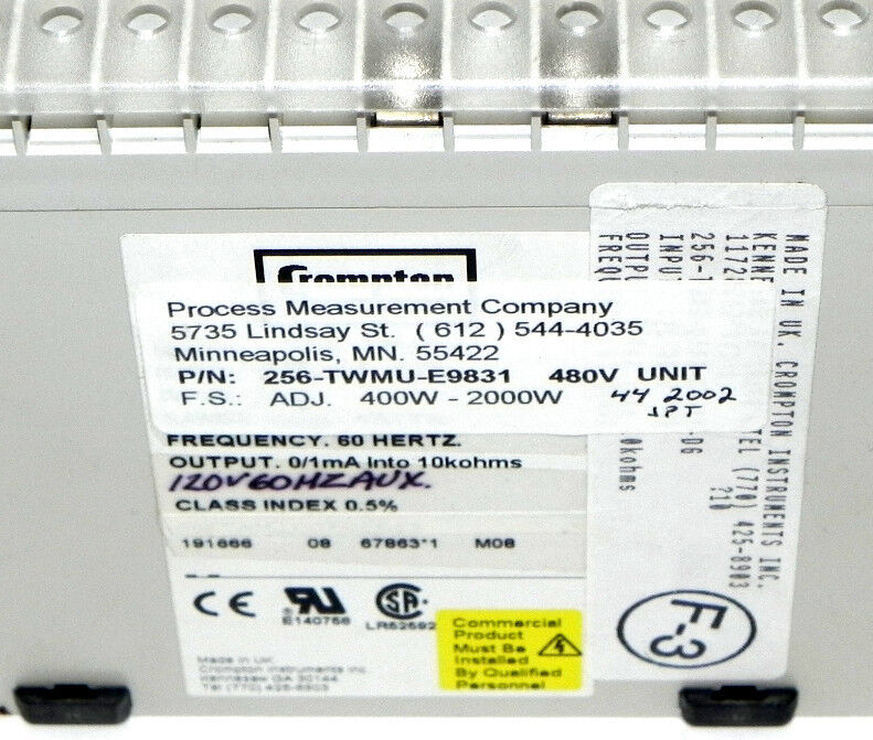 NIB PALADIN CROMPTON 256-TWMU-E9831 TRANSDUCER 480V UNIT  F.S. ADJ. 400W-2000W