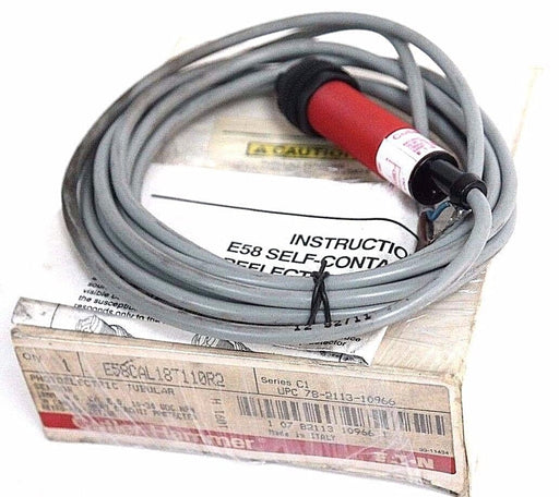 NIB CUTLER HAMMER E58CAL18T110R2 PHOTOELECTRIC SENSOR 10-30VDC 3M CABLE