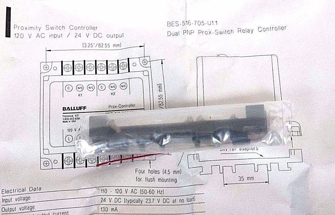 NIB BALLUFF BES-516-705-U1.1 PROXIMITY SWITCH CONTROLLER 120VAC, 24VDC