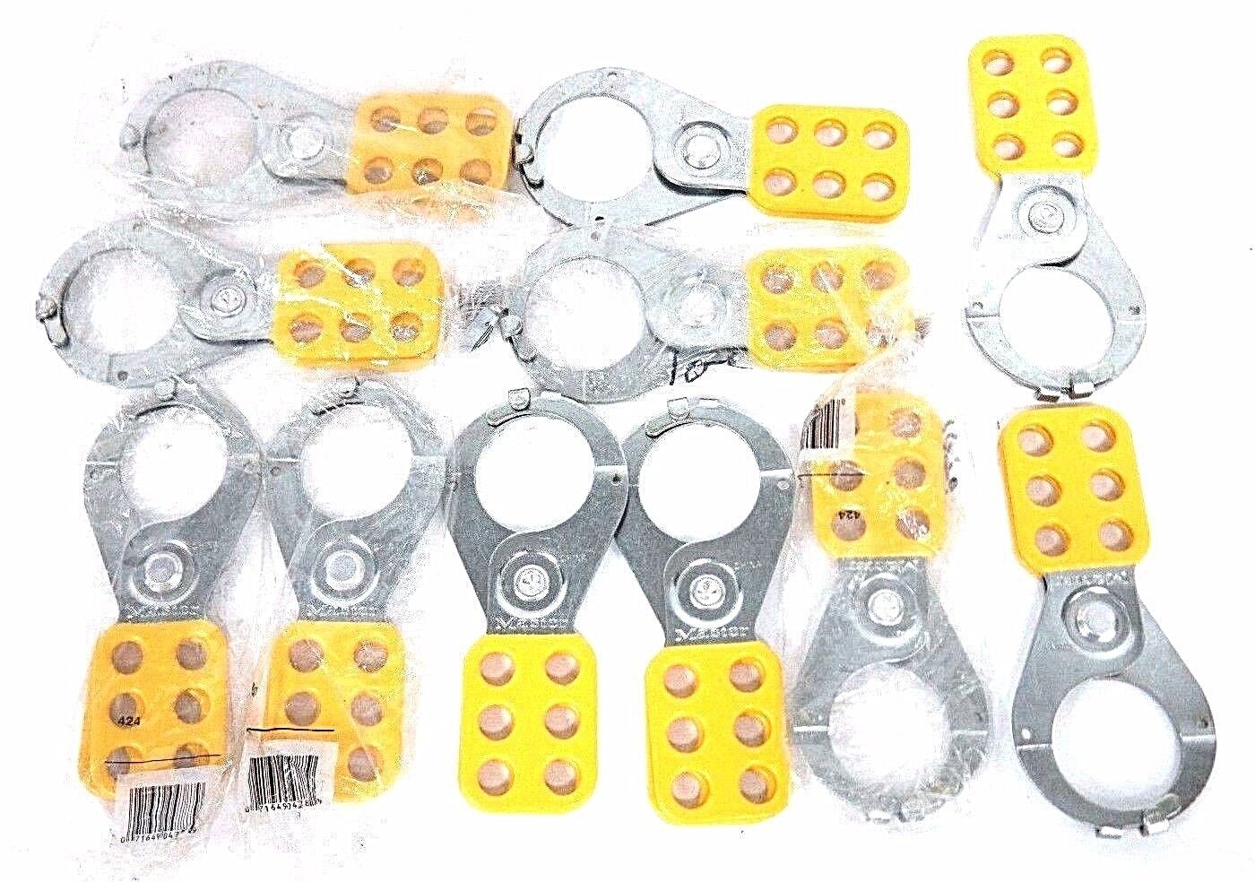 LOT OF 11 NEW MASTER LOCK 424 SAFETY LOCKOUT HASPS YELLOW
