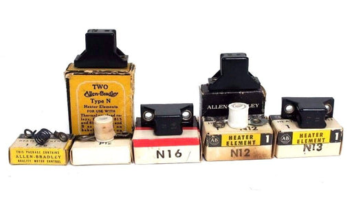 LOT OF 7 NIB ALLEN BRADLEY HEATER ELEMENTS N25, P12, P26, N13, N12, N16