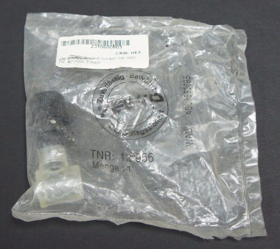 NIB FESTO TNR: 12956 CONNECTOR ANGLED SOCKET SIE-WD-TR