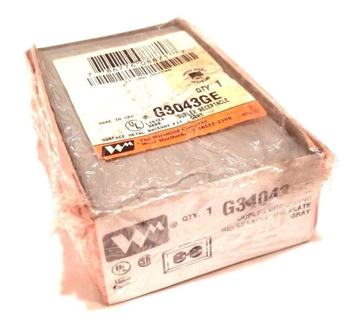 LOT OF 2 NEW WIREMOLD G34043GE DUPLEX GROUNDING RECEPTACLES AND PLATES G3043GE
