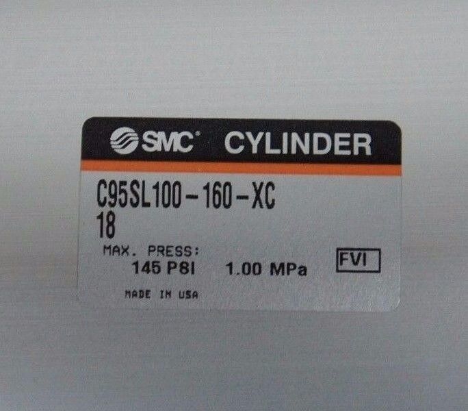 NEW SMC C95SL100-160-XC18 CYLINDER C95SL100-160-XC, 145PSI, 1.00MPA