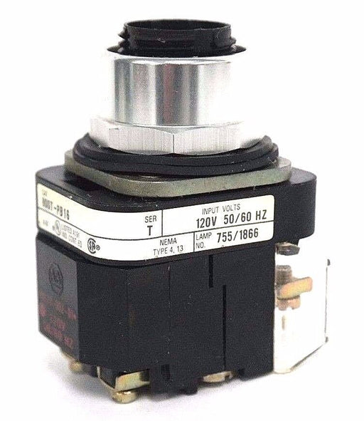 ALLEN BRADLEY 800T-PB16 PUSHBUTTON SER. T, 40171-002-01 W/ 800T-XA, SER. D, 120V