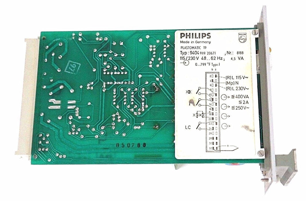 PHILIPS PLASTOMATIC 19 TYP: 940499920671 NR; 8188 115/230V 48...62HZ 4,5WA