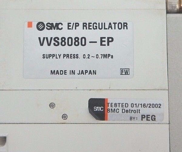 SMC VVS8080-EP E/P REGULATOR SUPPLY PRESS: .2-.7MPA, VVS8080EP
